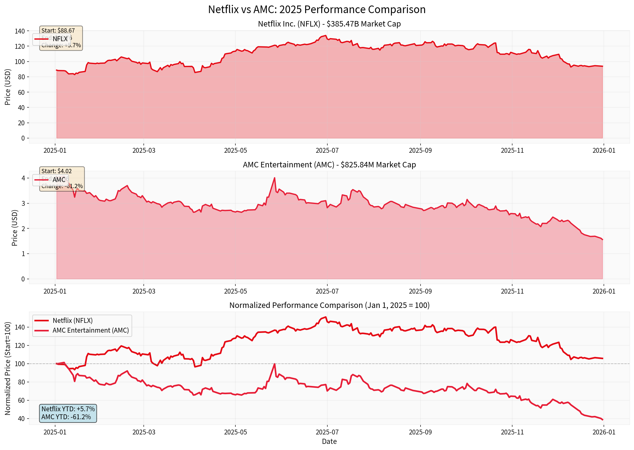 Netflix vs AMC 2025 Performance Comparison